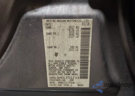 2018 Nissan Altima 2.5 Sv from USA, damaged, VIN 1N4AL3AP4JC255233